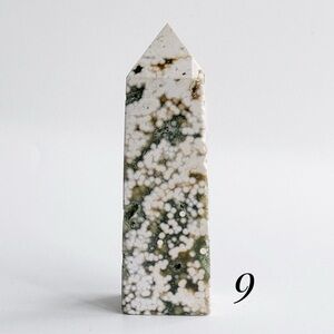 8th vein Ocean Jasper tower, orbicular ocean jasper, Crystal decor